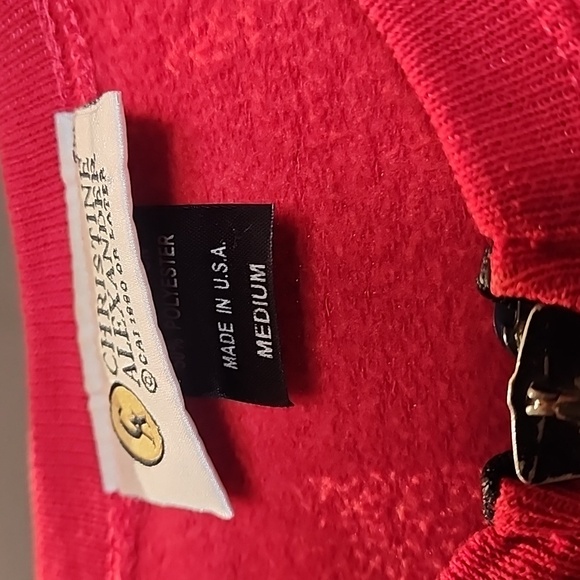 Vintage Christine Alexander red drop shoulder front zip embellished sweatshirt - Picture 6 of 10